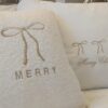 Świąteczna pościel z haftem kokard Merry Christmas