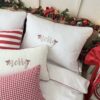 Pościel świąteczna Merry z kokardkami z haftem Mary, 100% bawełna Simonila